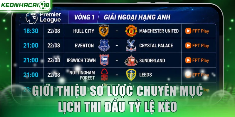 Giới thiệu sơ lược chuyên mục lịch thi đấu Tỷ Lệ Kèo