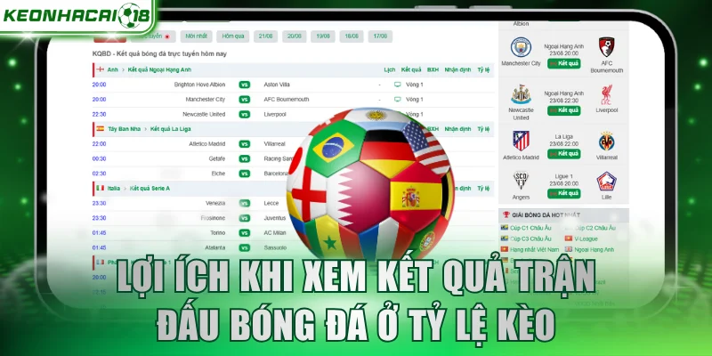Lợi ích khi xem kết quả trận đấu bóng đá ở Tỷ Lệ Kèo